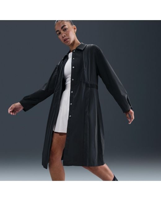 Nike Blue 24.7 Perfectstretch Dri-Fit Oversized Trench Coat