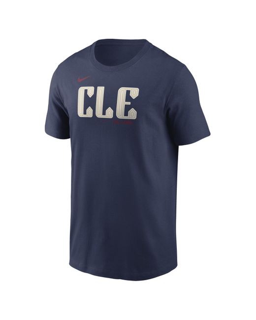 Nike Blue Shane Bieber Cleveland Guardians City Connect Fuse Mlb T-shirt for men