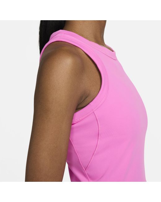 Nike Pink One Fitted Dri-fit Cropped Tank Top