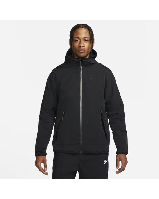 Nike Fleece Sportswear Tech Woven Full-zip Lined Hooded Jacket in Black ...