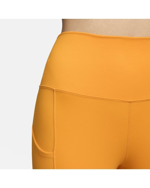 Nike Orange One High-waisted 7/8 Leggings With Pockets