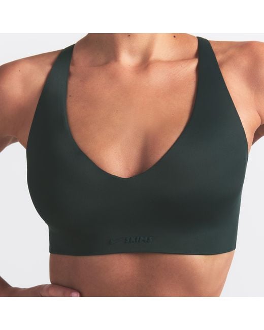 Nike Green Skims Shine V-Neck Bra