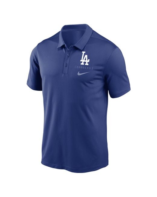 Nike Blue Los Angeles Dodgers Franchise Logo Dri-fit Mlb Polo for men