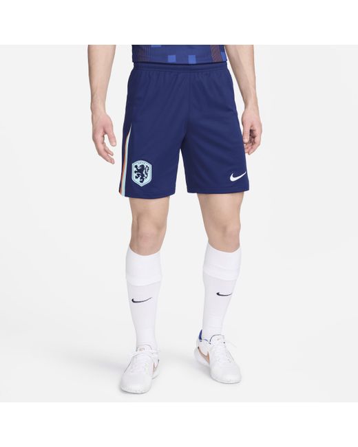 Nike Blue Netherlands 2024 Stadium Away Dri-Fit Football Replica Shorts for men