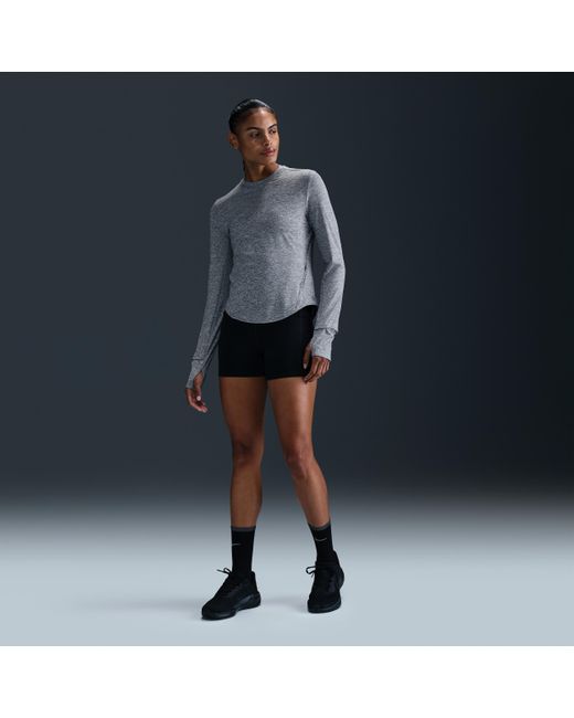 Nike Gray Swift Dri-Fit Uv Long-Sleeve Crew-Neck Running Top