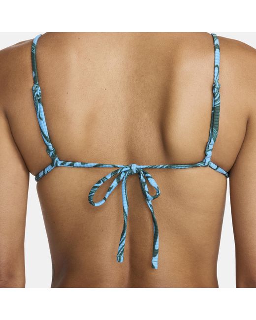 Nike Blue Swim Swirl String Bikini Top
