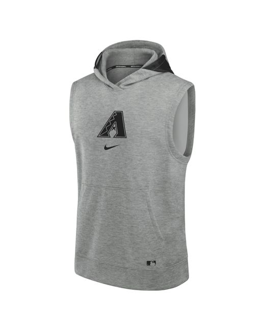 Nike Gray Arizona Diamondbacks Authentic Collection Early Work Men's Dri-fit Mlb Sleeveless Pullover Hoodie for men