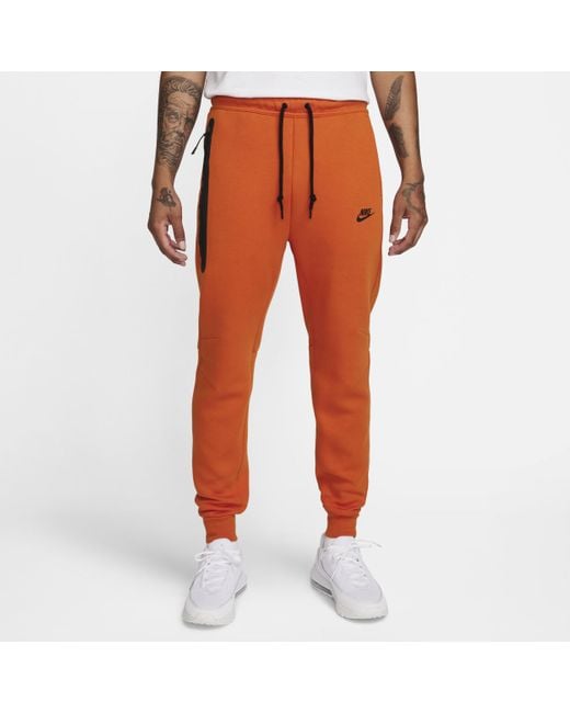 Nike Sportswear Tech Fleece Jogger Pants in Orange for Men Lyst