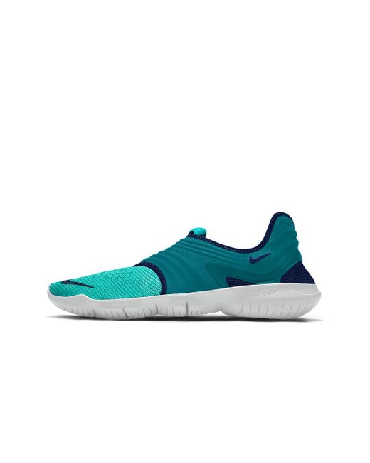 Nike Free Rn Flyknit 3.0 By You Custom Running Shoe in Blue for