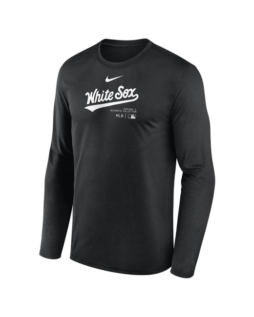 Nike Black Los Angeles Dodgers Authentic Collection Practice Dri-fit Mlb Long-sleeve T-shirt for men