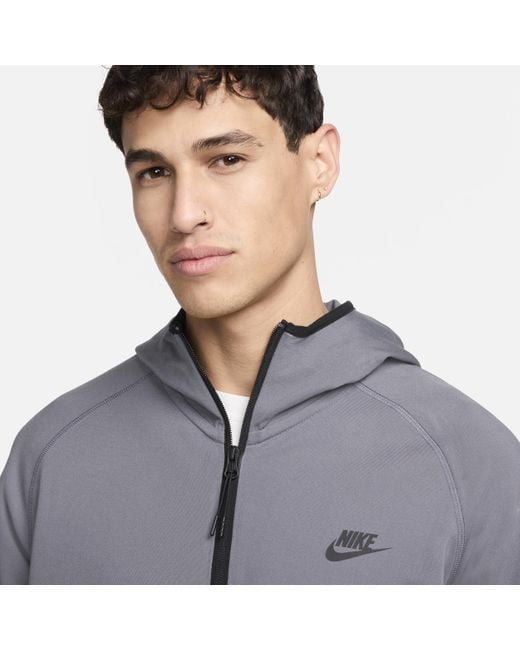 Nike Gray Tech Lightweight Knit Full-zip Hoodie for men