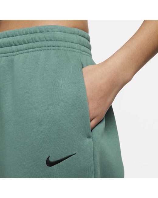 Nike Green Sportswear Phoenix Fleece High-waisted Oversized Tracksuit Bottoms Polyester
