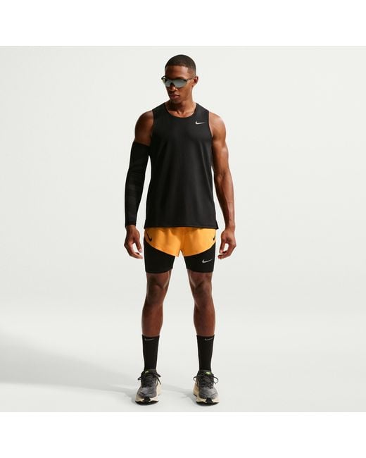 Nike Black Aeroswift Dri-Fit Adv 2" Brief-Lined Running Shorts for men