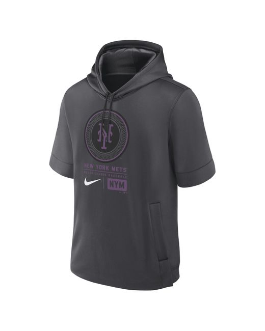 Nike Black New York Mets City Connect Mlb Short-sleeve Pullover Hoodie for men