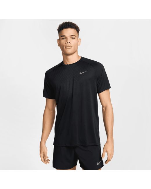 Nike Black Stride Dri-Fit Adv Short-Sleeve Running Top for men