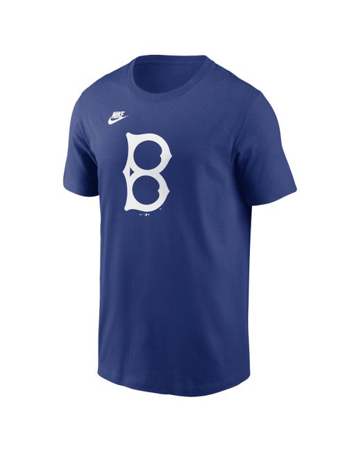 Nike Blue Brooklyn Dodgers Cooperstown Logo Mlb T-shirt for men