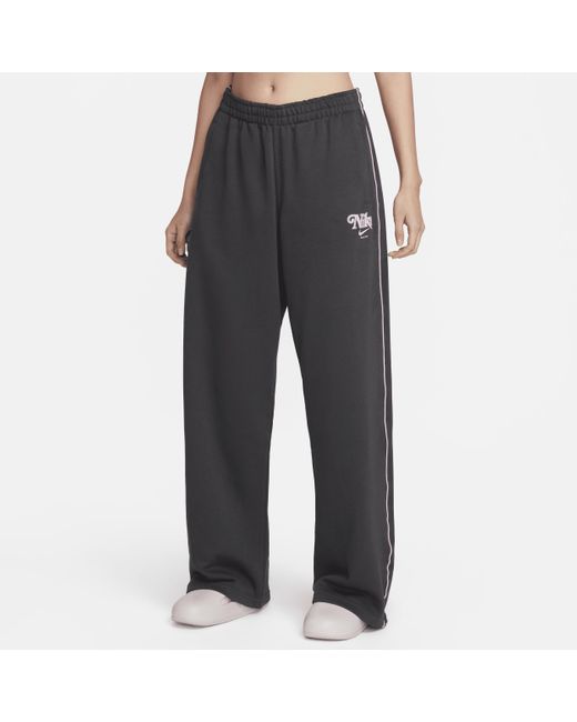 Pantaloni in french terry a gamba dritta sportswear di Nike in Gray