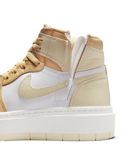 Nike Air Jordan 1 Elevate Platform-sole Leather High-top Trainers in Yellow  | Lyst