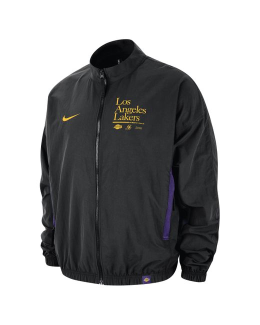 Nike Black Los Angeles Lakers Dna Courtside Nba Woven Graphic Jacket Polyester for men