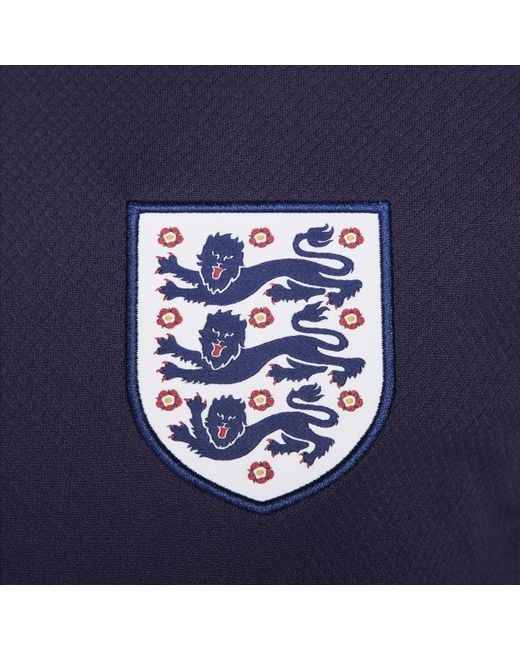 Nike Blue England Strike Dri-fit Football Short-sleeve Knit Top 50% Recycled Polyester
