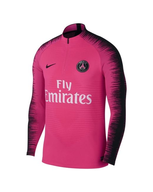 Maglia da calcio a manica lunga Paris Saint-Germain VaporKnit Strike Drill di Nike in Pink da Uomo