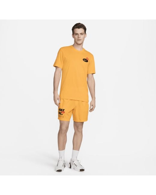 Nike Orange Dri-fit Fitness T-shirt for men