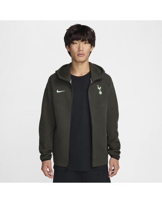 Nike Black Tottenham Hotspur Tech Fleece Windrunner Third Football Full-Zip Jacket for men