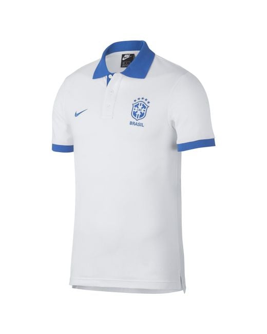 Nike Brazil Cbf Football Polo in White for Men | Lyst UK