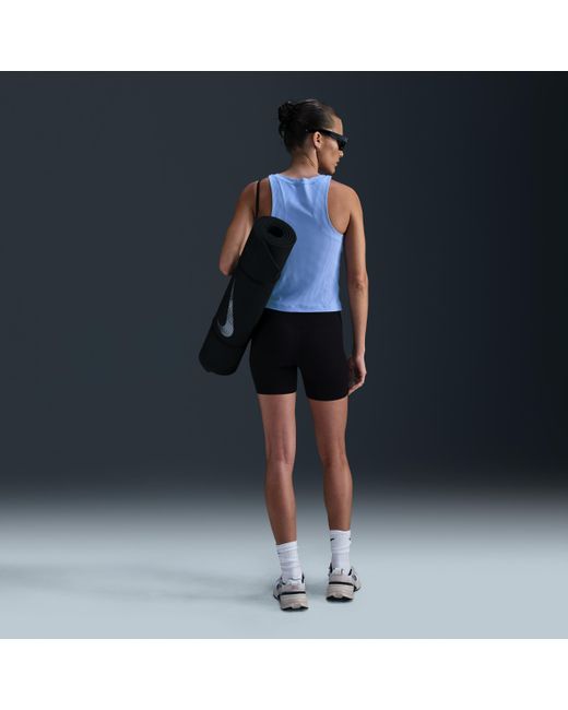 Nike Blue Zenvy Rib Dri-Fit Tank Top