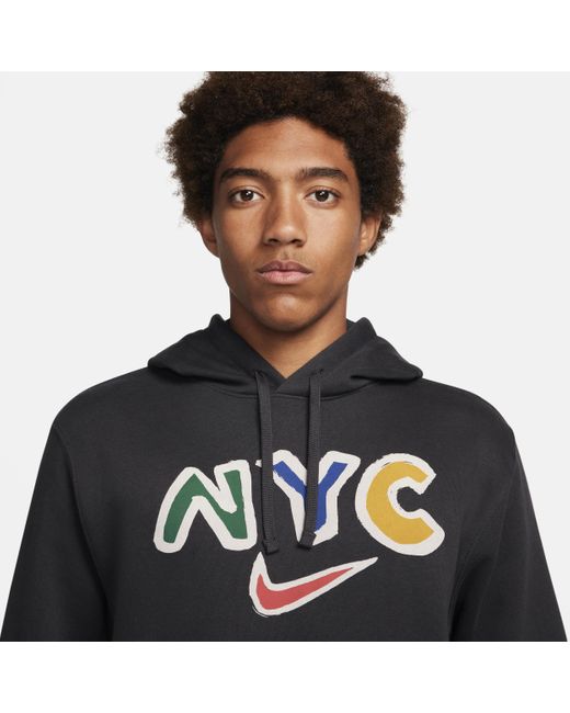 Nike Black Sportswear Club Fleece Pullover Graphic Hoodie for men