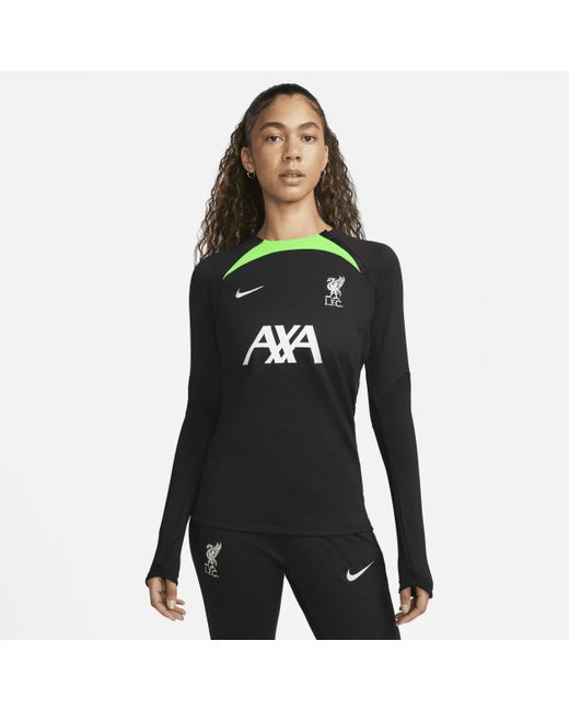Nike Black Liverpool F.c. Strike Dri-fit Crew-neck Football Drill Top Polyester