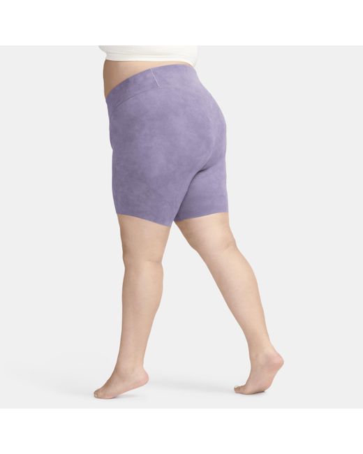 Nike Purple Zenvy Tie-dye Gentle-support High-waisted 8" Biker Shorts (plus Size)