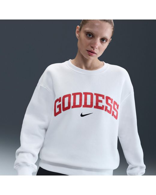 Nike Gray Sportswear Phoenix Fleece Oversized Crew-Neck Sweatshirt