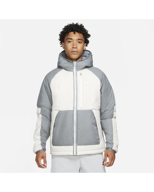 Nike Synthetic Sportswear Therma-fit Legacy Hooded Jacket in Gray for ...