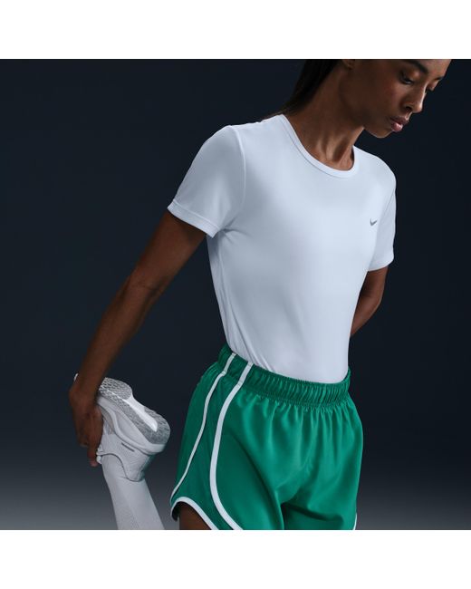 Nike Tempo Dri-Fit Hardlooptop Met Korte Mouwen Voor in het Blue