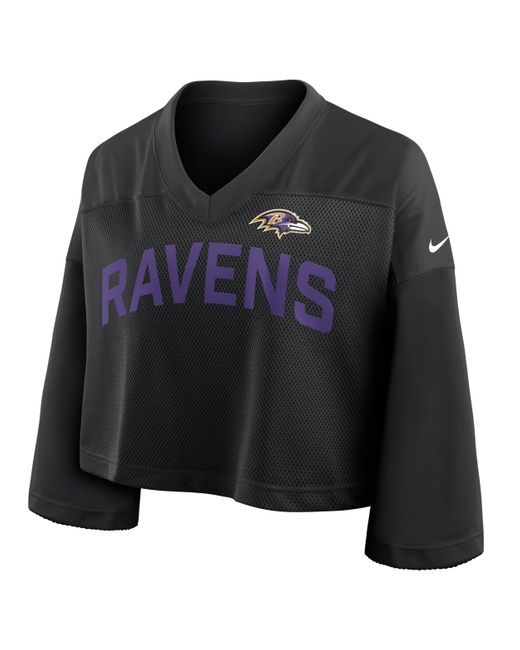 Nike Black Baltimore Ravens Wide Receiver Jersey Fashion Dri-Fit Nfl Cropped Top
