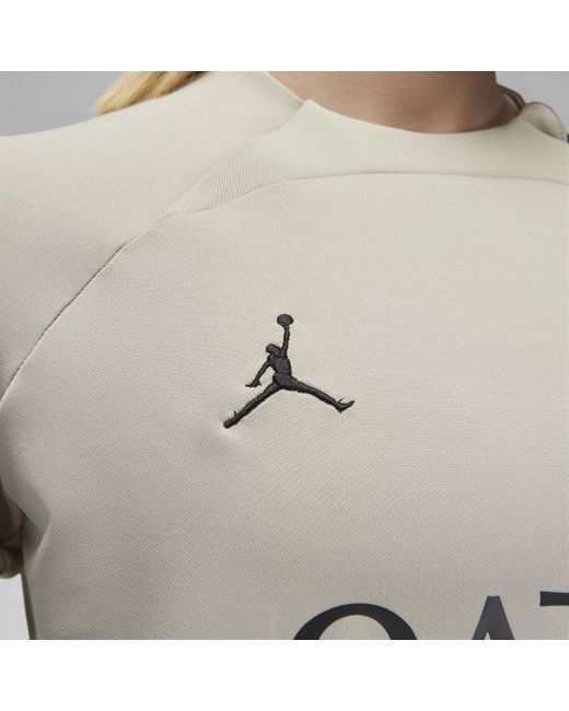 Nike Gray Paris Saint-germain Strike Third Jordan Dri-fit Football Crew-neck Drill Top 50% Recycled Polyester