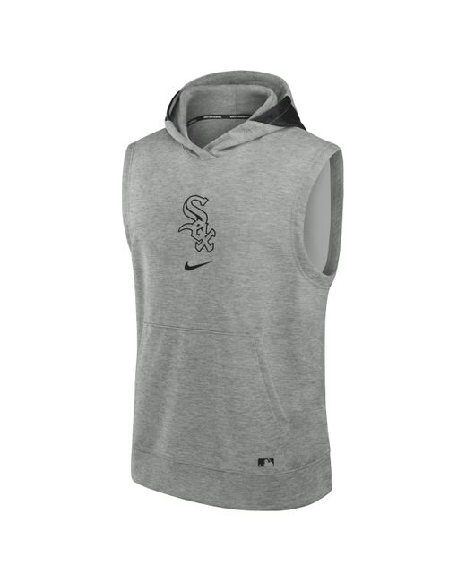 Nike Gray Chicago White Sox Authentic Collection Early Work Men's Dri-fit Mlb Sleeveless Pullover Hoodie for men
