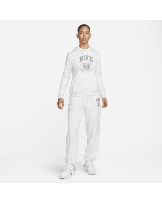 Nike White Sportswear Club Fleece Oversized Mid-rise Sweatpants
