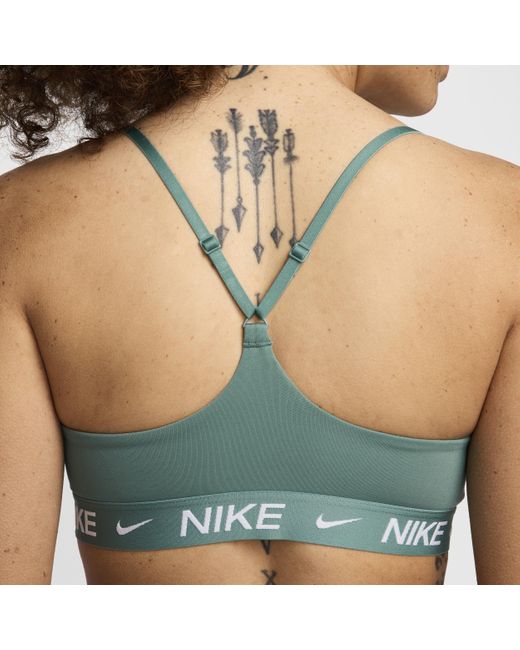 Nike Green Indy Light Support Padded Adjustable Sports Bra