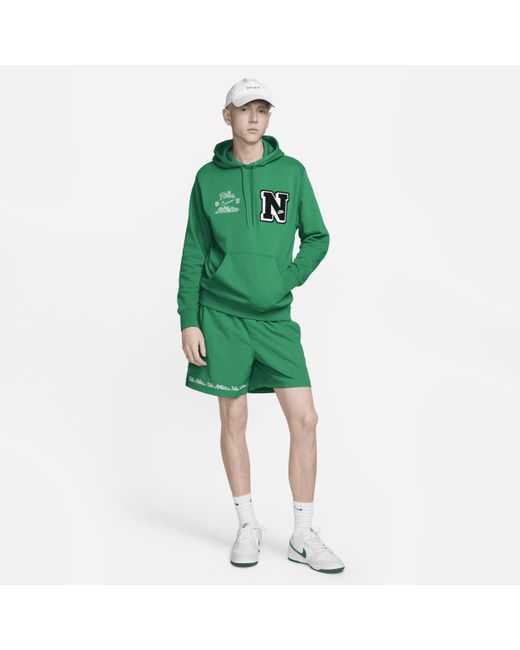 Nike Green Club Fleece French Terry Pullover Hoodie for men