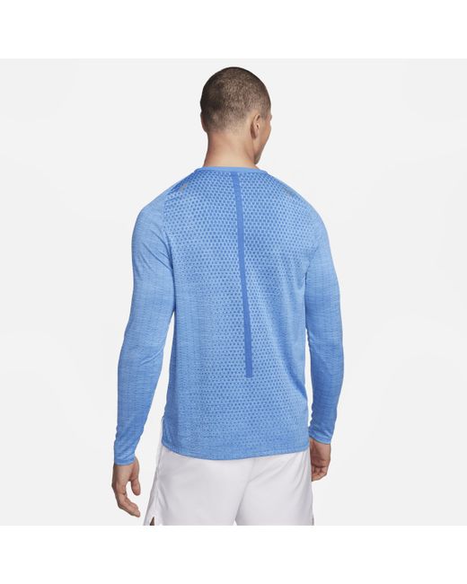 Nike Blue Techknit Dri-fit Adv Long-sleeve Running Top 50% Recycled Polyester for men