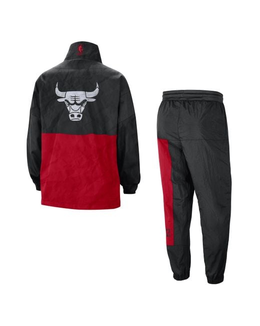 Nike Black Chicago Bulls Starting 5 City Edition Nba Courtside Tracksuit Polyester for men