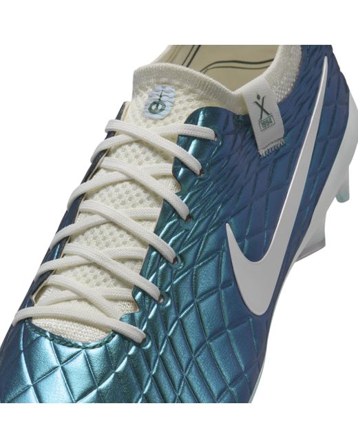 Nike Blue Tiempo Emerald Legend 10 Elite Fg Low-top Soccer Cleats