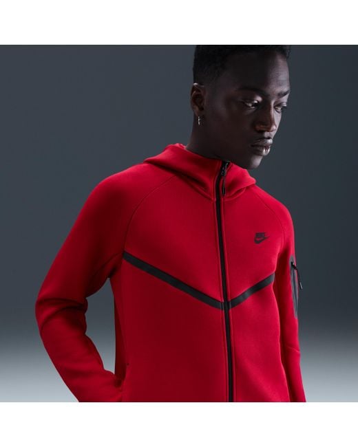Nike Red Tech Full-Zip Windrunner Hoodie for men
