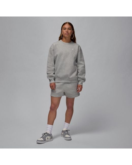 Nike Gray Nike Brooklyn Fleece Crew-Neck Sweatshirt