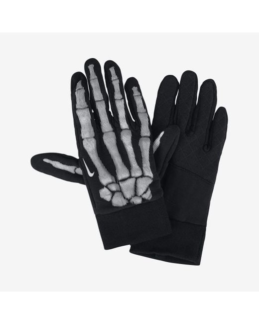 Nike Black " Therma Sphere ""skeleton Crew"" Running Gloves for men