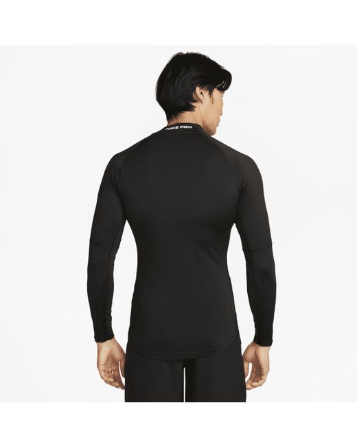 Nike Black Pro Dri-fit Fitness Mock-neck Long-sleeve Top Polyester for men