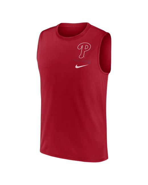 Nike Red Philadelphia Phillies Large Logo Dri-fit Mlb Muscle Tank Top for men
