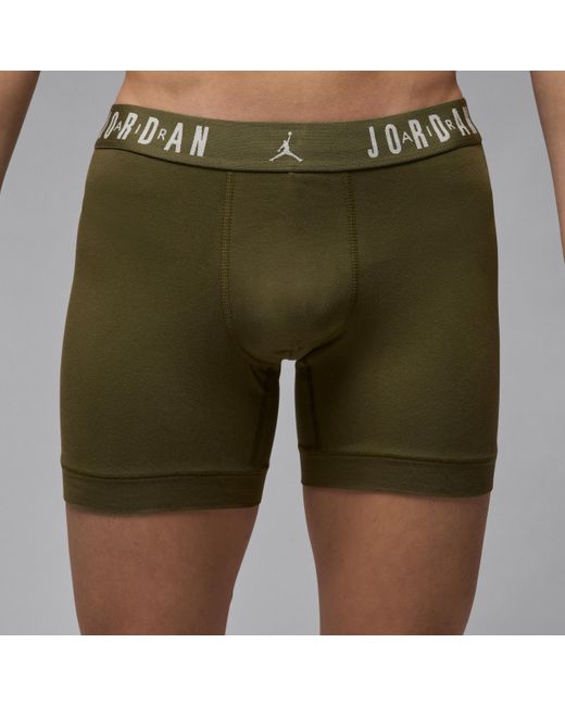 Nike Green Flight Cotton Core Boxer Briefs (3-Pack) for men
